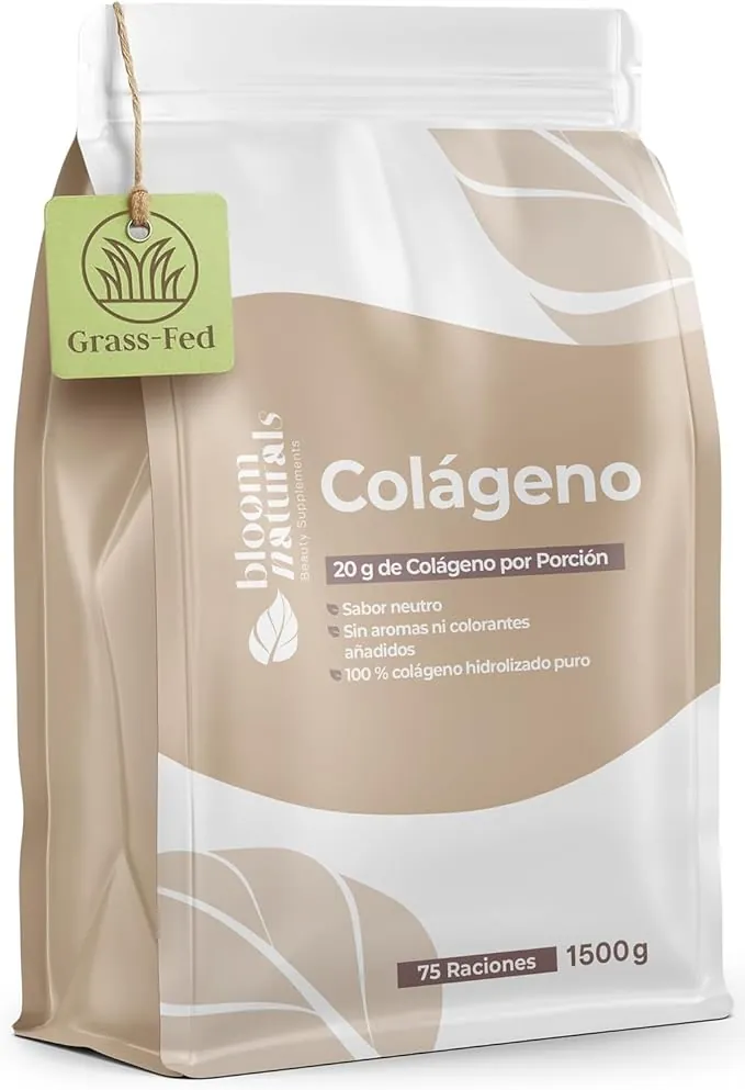 Colágeno Hidrolizado en Polvo 1500g (1,5 kg) – 75 Raciones – 100% Puro, Sabor Neutro – Péptidos de Colágeno Tipo I y III –Envasado y Analizado en Alemania -Colageno Hidrolizado Puro- Collagen Peptides