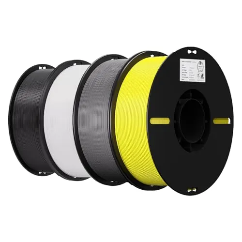 Creality Filamento PLA 1.75mm, Filamento para Impresora 3D Precisión Dimensional +/- 0.02mm, Carrete Filamento 3D, para Mayoría Impresoras 3D,4KG,negro,blanco,gris,amarillo
