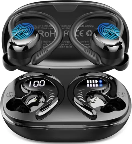 Auriculares Inalámbricos Deportivos 2026, 60H, Sonido por App, HiFi Estéreo