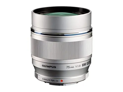 Objetivo Olympus M.Zuiko Digital ED 75 mm F1.8, longitud focal fija rápida, apto para todas las cámaras MFT (modelos Olympus OM-D & PEN, serie G de Panasonic G), negro