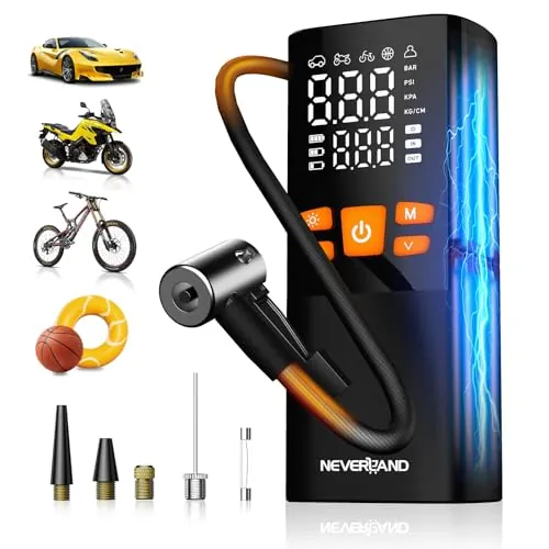 NEVERLAND Compresor Aire Portatil 150PSI/10.5Bar, 16000mAh