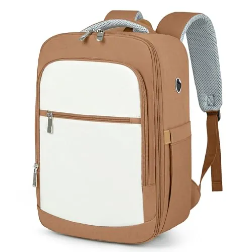RuoSien Mochila Viaje Cabina Avion 40x30x20,Mochila Ryanair 40x30x20 para Equipaje de Mano,Mochila Cabina Bolsa de Viaje Mochilas Casual Con Bolsillo Antirrobo(Caramelo,40X20X28CM)