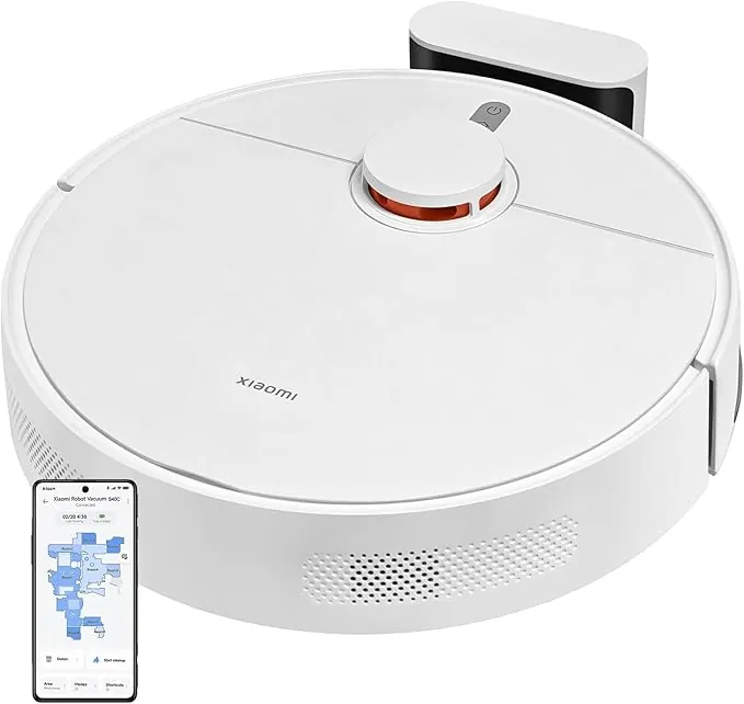 XIAOMI Robot Aspirador S40C, Aspirador y fregona 2 en 1, 5000Pa Succión Aspirador con Navegación Láser LDS, Recarga automática, Compatible con Suelos Duros y alfombras de Pelo Corto