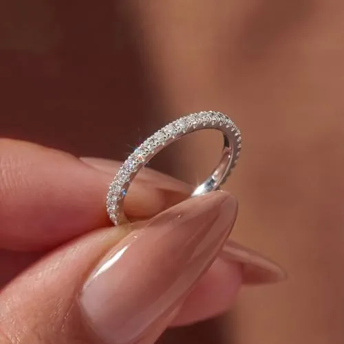 1 anillo de circonita para mujer, joyería fina para mujer, regalo para fiestas y citas, 10, Plata, Sin piedra preciosa