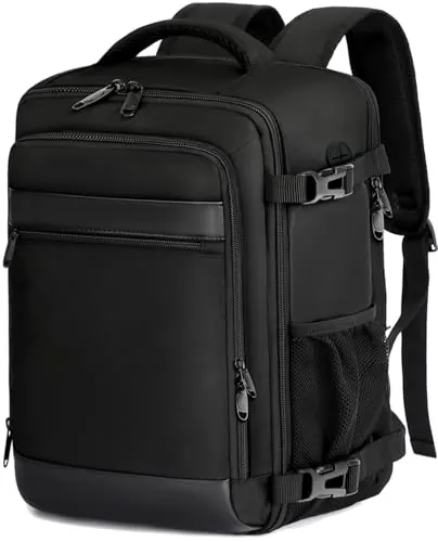 KLOSTAIN Mochila Viaje Cabina Avion 40x20x25 para Ryanair 20L Mochila Cabina Equipaje de Mano Bolso Viaje Hombre Mujer Mochilas para Portatil de 14 Pulgadas Mochila de Trabajo Escuela Negro