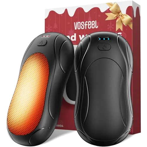 VOSFEEL Calentador de Manos Recargable 2 en 1 Magnético para Diario | 23H Autonomía, Calienta en 2S Hasta 55°C, Ultraligero 72G, Incluye Cable 2en1, Ideal para Exterior y Regalo