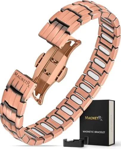 MagnetRX® Pulsera Cobre Hombre EllipseMAX – Pulsera Magnética Hombre 5X Fuerza con 5.000 Imanes Gauss – Diseñada en EE. UU. y Pendiente de Patente