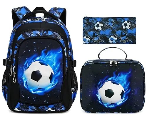 Ntswasd Mochila Escolar Niño 6-10 Años – Ligera 45 cm con Gran Capacidad para Primaria – Ideal para el Colegio,fútbol-s
