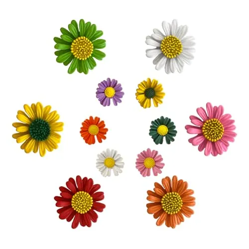 Zzcy 12 Piezas Broche Margarita Broches para Ropa Mujer Broches Flor Pin Flor para Blusas para Bolsos Caseros Camisetas Toda la ropa Decoración de Sombreros(6 Grande 6 Pequeño)