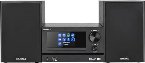 Kenwood M-7000S-B - Microcadena Color Negro, con Bluetooth, USB, CD y en Radio Dab + o FM - Mini Equipo de Musica para casa
