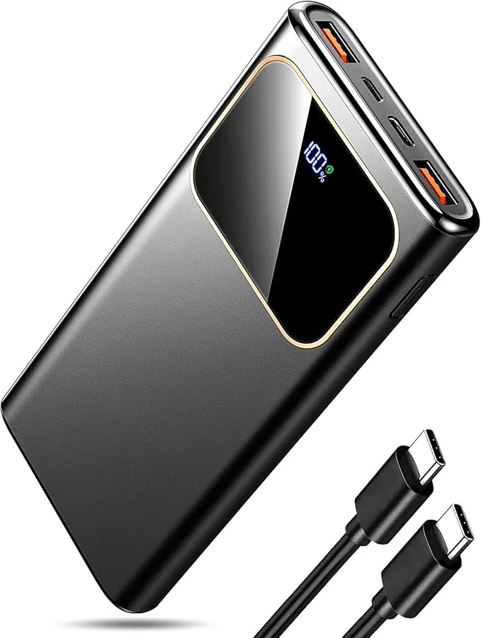 2026 Power Bank Fast Charging,Bateria Externa Carga Rapida 10000mAh 22.5W Cargador Portatil con Entrada y Salida USB C, Patalla LED para iPhone 17/16/15/14 Air Pro MAX Plus Mini, para Samsung Android