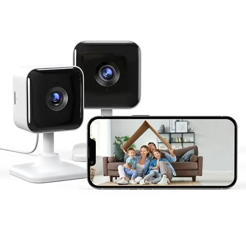 GNCC 2K 3MP Camara Vigilancia WiFi Interior con Visión Nocturna(2-Pack)