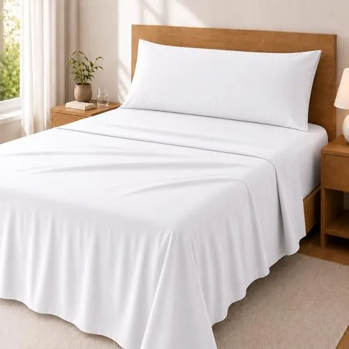 Degrees Home Premium – Juego de Sábanas 90x190 cm 3 Piezas: Sábana Bajera Ajustable, Encimera y Funda de Almohada 50X80 – Microfibra Cepillada, Suave, Oeko-Tex Certificado