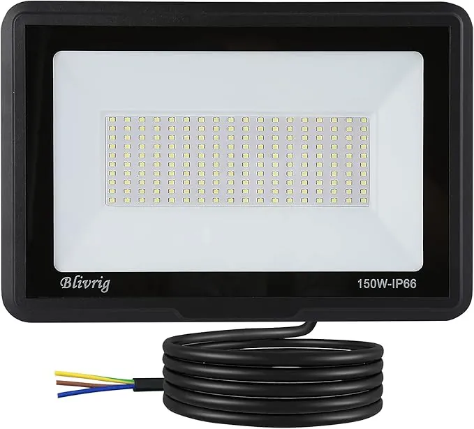150W Focos LED exterior 6000K Blanco Frío, 15000LM Foco LED Pared, Luz Blanca Fría IP66 Impermeable, para Patio, Terraza, Garaje, Jardín