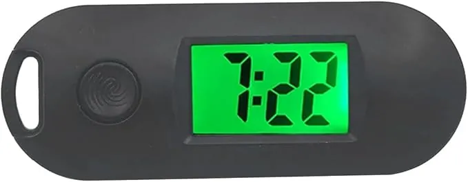 Reloj con Llavero para Estudiantes Reloj electrónico Digital Reloj de Bolsillo de Prueba silenciosa Reloj de Bolsillo de Vidrio con Alta transmisión de luz (Negro