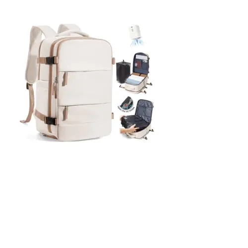 SZLX Mochila al Vacio con Bomba Mochila Viaje Cabina Avion 40x30x20 Ryanair Vueling Wizzair Easyjet Equipaje de Mano 40x30x20 Mochila Viaje Maletas de Cabina con Compartimento Portátil Mujer Hombre