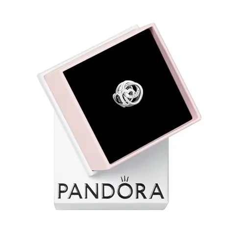 Pandora Moments Dije de plata de ley con diseño de corazón circundado