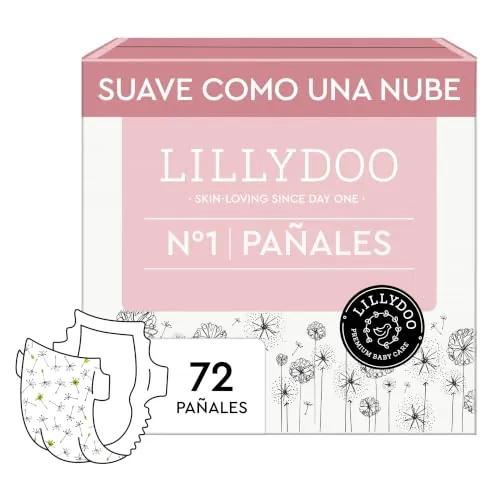 Pañales LILLYDOO, talla 1 (2+ kg), 72 uds., con protección contra fugas