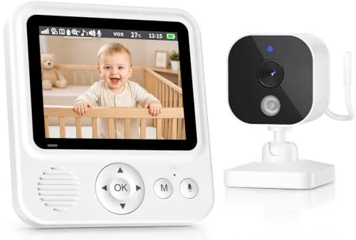 BURNNOVE Vigilabebés con Cámara 2.8" IPS, Sin WiFi y Visión Nocturna