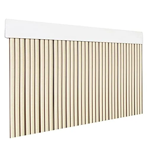 HOME MERCURY – Cortina Plana PVC (210x120CM, Beig+Filo Marron P2)