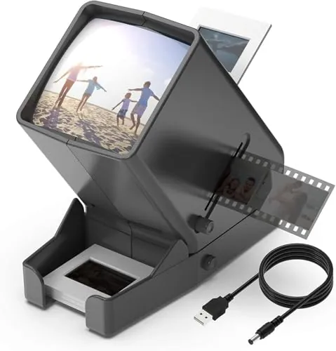 DIGITNOW! Visor de Diapositivas y película de 35 mm, Aumento de 3X LED LED Iluminado Visualización, operación con alimentación USB/batería para 35 mm Negativos deslizantes