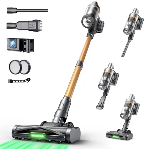 Circlio Aspiradora Sin Cable 65kPa/650W/75Min, Escoba Aspiradora sin Cable de 1.6L, Sistema de Asistencia Ergonómica, Aspirador Inalámbrico Antienredo, Ideal para Suelos, Alfombras y Pelo de Mascotas