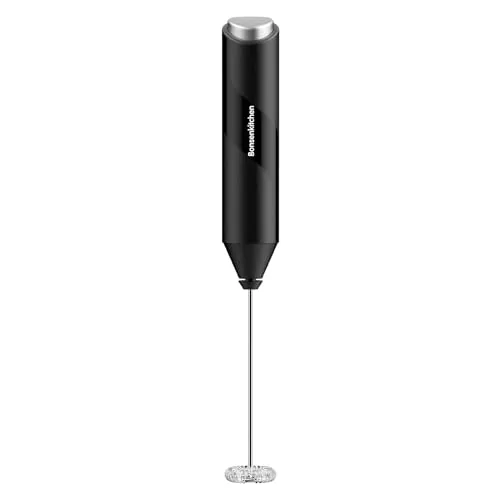 Bonsenkitchen Espumador de Leche Eléctrico, Batidor de Acero Inoxidable