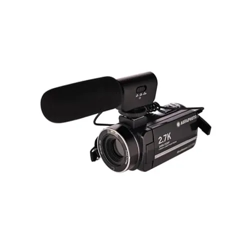 AGFA Photo Realimove CC2700 – Caméscope Numérique, Vidéo 2.7K, 24MP, Écran Tactile 3’’, Zoom 18X, Télécommande, 2 Batteries, Micro, Batterie Lithium - Noir