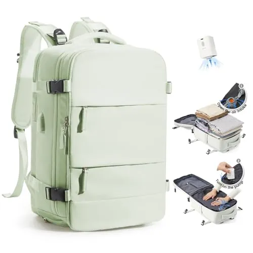 SZLX Mochila De Vacío Equipaje De Mano Mujeres, Mochila Airbag Con Sistema De Vacío Para Viajes, Ryanair Mochila De Viaje Tamaño Cabina Con Bomba Impermeable Maleta De Vacío Para Hombres