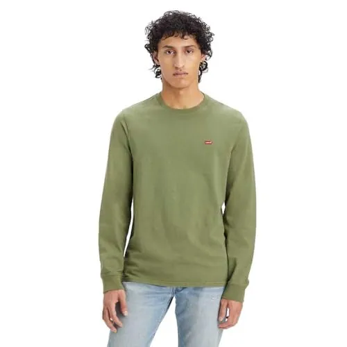 Levi's Long-Sleeve Original Housemark Tee, T-Shirt para Hombre, Bluish Olive, L