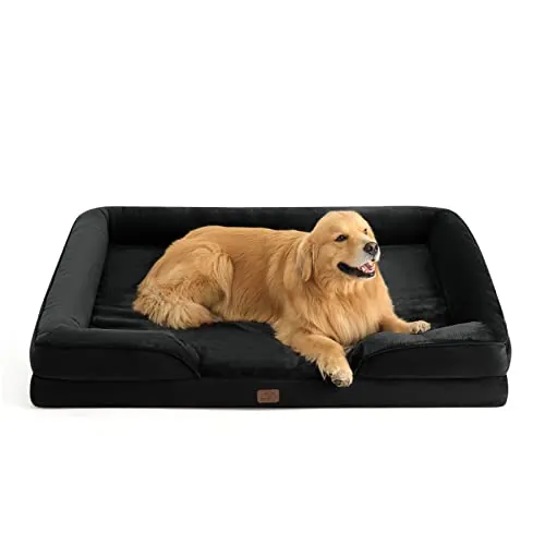Bedsure Cama ortopédica Suave y Lavable para Perros XXL, 132x104cm, Negro