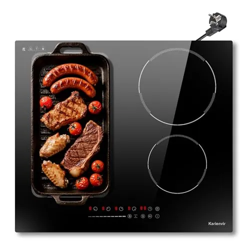 Placa Induccion 4 Fuegos 60cm, Placa de Inducción Integrada con Flexibles