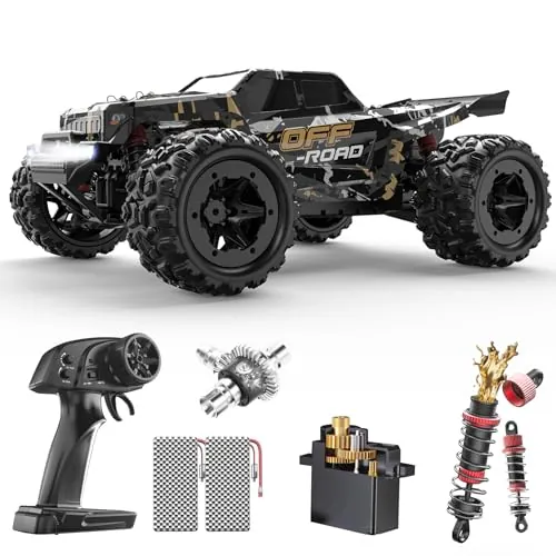 DEERC 9309E 1/16 - Coche Todoterreno teledirigido rápido para Adultos, 40 km/h, 4x4, eléctrico, Todoterreno, Control Remoto, 2,4 GHz, Alta Velocidad, Impermeable, con 2 baterías, para niños.