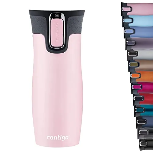 Contigo , West Loop Autoseal Vaso Térmico Aislante De Acero Inoxidable Termo Para Café Sin B Unisex Adult, Rosa (millenial Pink), 1 Unidad Paquete De