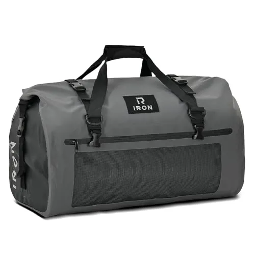 BORLENI Bolsa Moto Impermeable Maleta Trasera Moto Bolsa de Sillín Alforja Viaje Drybag Hombre Mujeres para Viajes, Deportes, Ciclismo, Senderismo, Camping, Playa 50L Gris