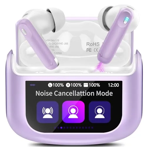 Thunelec Auriculares Inalámbricos Pantalla Táctil Cancelación Ruido ANC+ENC