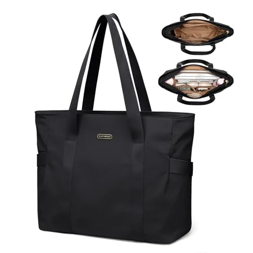 GOLF SUPAGS Bolsa Tote para Mujeres Bolso Hombro Multifuncional para Mujer de 14 Pulgadas Bolsa Tote Ligera para Negocios, Escuela, Viajes (Negro)