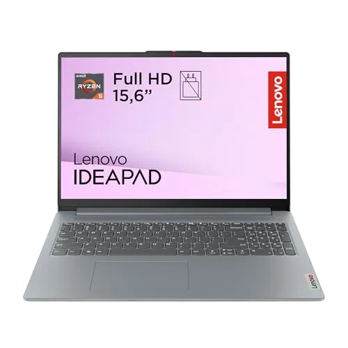 Lenovo IdeaPad Slim 3 Gen 8 – Ordenador Portátil 15.6" FHD (AMD Ryzen 5 40, 16 GB RAM, 512 GB SSD, Gráficos Radeon 610M, Wi-Fi 6, USB-C, Sin Sistema Operativo) Teclado QWERTY en Español – Gris Ártico