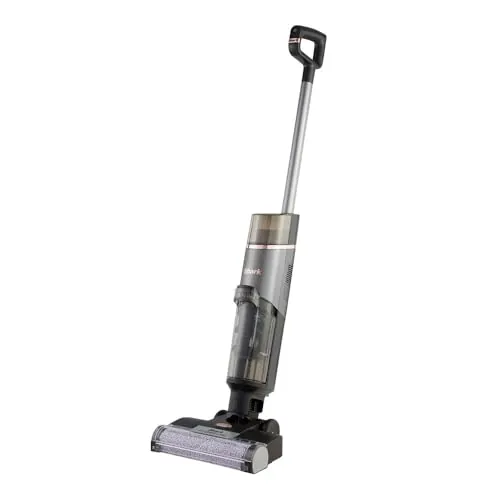 Shark HydroVac Aspiradora mopa sin cable, aspira y friega suelos, con cepillo multisuperficie giratorio antimicrobiano para eliminar olores, limpia en seco y húmedo, modo autolimpieza, gris WD210EU