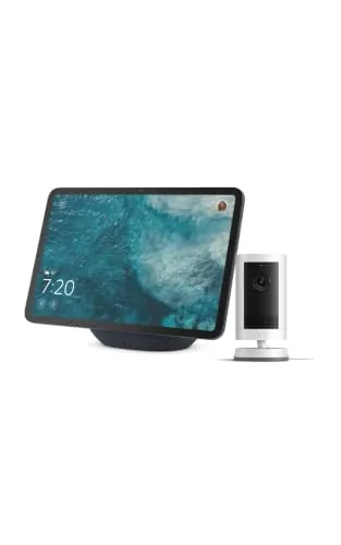 Amazon Echo Show 11 (última gen.), Gris grafito + Ring Cámara exterior Plus con batería | Ve tu cámara en el Echo Show | Acceso Anticipado a Alexa+