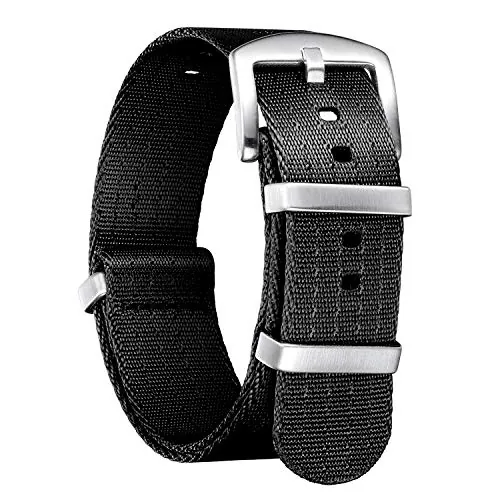 BINLUN Correas de Reloj de Nylon Thick G10 Multicolor Calidad Alta Correa Reloj con Hebilla de Acero Negra/Plateada Inoxidable para Hombres Mujeres 18 mm 20 mm 22 mm 24 mm (Nueva versión)