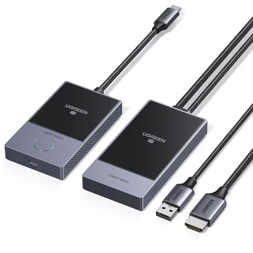 UGREEN Transmisor y Receptor HDMI Inalámbrico USB C TX HDMI RX 1080P PD 60W