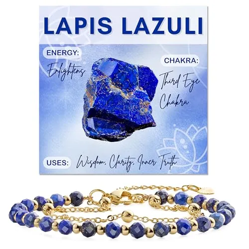 Farfume Lapislázuli pulseras de piedras naturales para Mujer Cuentas de Perla Natural de 4mm Piedras Pulidas a Mano Joyería Regalo Ideal