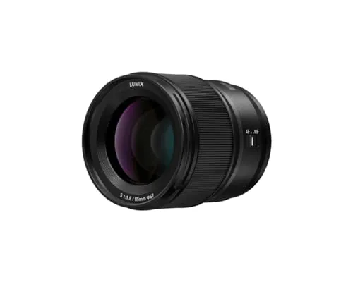 Panasonic LUMIX S-S85E - Objetivo fijo para Cámaras de montura M4 / 3 (Distancia focal de 85 mm, F 1.8, Lumix S, soporte en L, resistente a polvo y salpicaduras, adecuado para Retratos) Negro