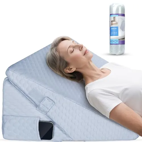 Kekoy cuña antireflujo Adulto Ajustable, Almohada cuña apnea del sueño,Gris