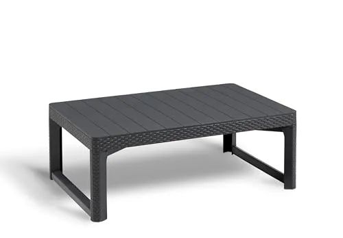 Allibert Mesa de Jardín Grafito Mesita Mesilla Mueble Auxiliar Patio Exterior