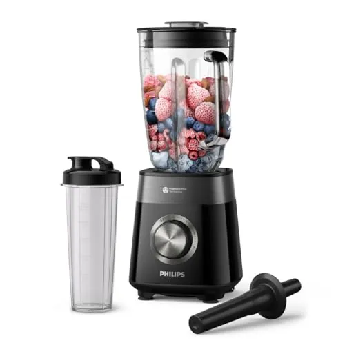 Philips 5000 Batidora de Vaso ProBlend Plus, 1200W, vaso de 2L + acc, Negro
