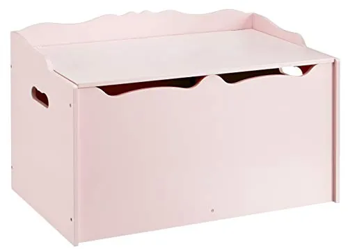 Amazon Basics Caja de Juguetes de Madera, Color Rosa 76.2 cm x 40.64 cm x 46.99 cm