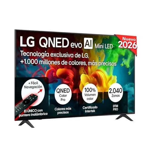 LG 75QNED82B6A - Smart TV QNED EVO AI 75" 4K Sin Reflejos 94%, 2026