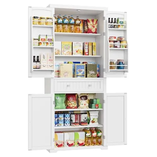 VASAGLE Aparador, Armario de Cocina con Puertas Estilo Granja